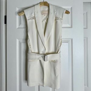 Rebecca Taylor Belted Vest - Ivory - Size 4